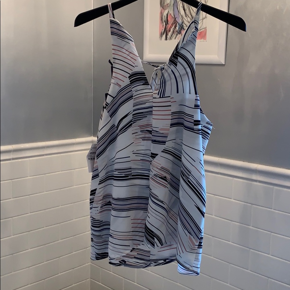 Trouvé Ivory spliced stripe cami.